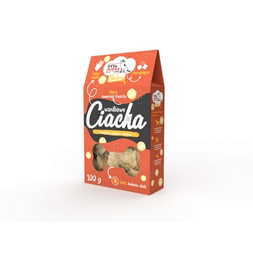 Syta Micha Dog Bakery Vanilla Cookies vaníliás kutyasüti szarvashússal, kókusszal és sárgabarackkal 100g