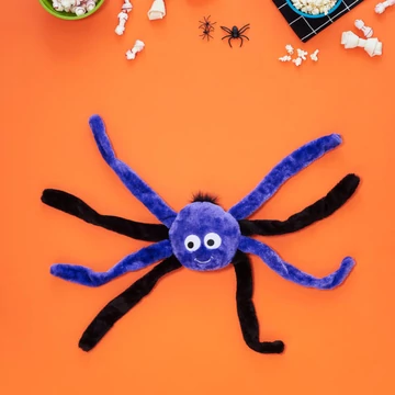 ZippyPaws Halloween Grunterz lila pók plüss - KICSI