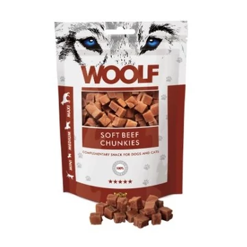 Woolf Beef Chunkies tréning snack jutalomfalat marhahús kockák 100g