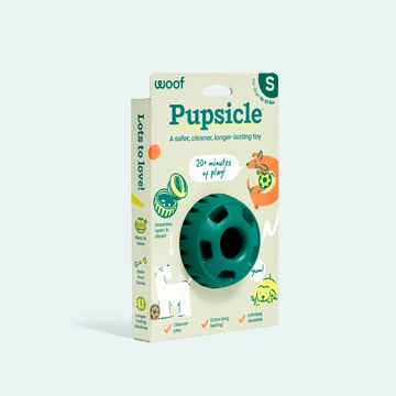 WOOF Pupsicle Kutyajáték – Zöld Jutalomfalat Adagoló Labda (S méret)