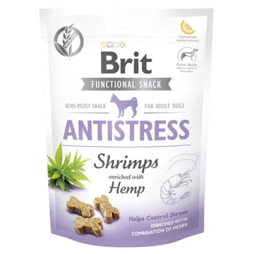 Brit Care Dog Functional Snack Antistress Shrimps - garnélarák és kender  150g