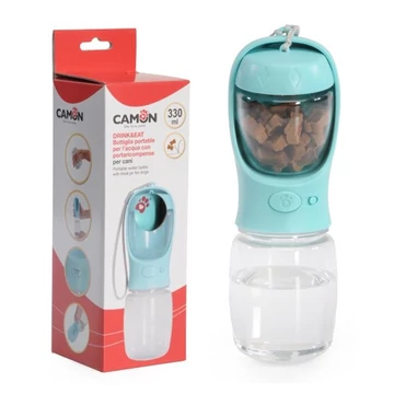 Camon Drink&amp;Eat Hordozható Kulacs 330ml Jutalomfalat tartóval