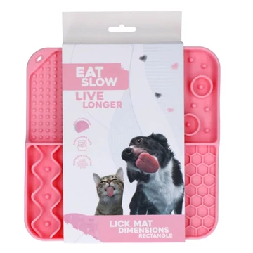 EAT SLOW LIVE LONGER Lick Mat Rózsaszín
