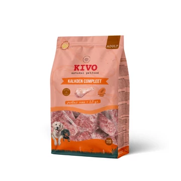 KIVO Pulyka komplett BARF menü porciók kutyáknak 500g