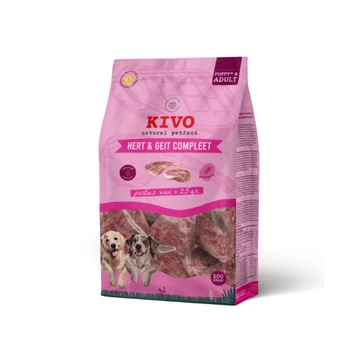 KIVO Szarvas &amp; kecske komplett BARF menü porciók kutyáknak (kölyök kortól) 500g