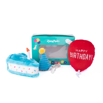 ZippyPaws Pup Birthday Box - kék