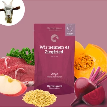Herrmann’s Kecskehús párolt menü érzékeny emésztésű kutyáknak - bio cékla, bio sütőtök 150g