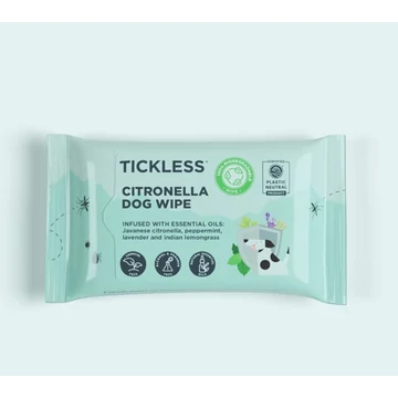 TICKLESS Természetes kullancs, bolha és szúnyogriasztó nedves törlőkendő