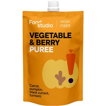 Food Studio zöldség- és bogyósgyümölcs-püré sütőtökkel és fekete ribizlivel 