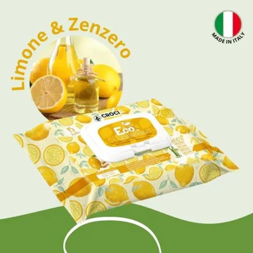 ECO BAMBOO WIPES MAXI LEMON (100% bambusz öko maxi nedves törlőkendő citromos 20x30cm) 15DB