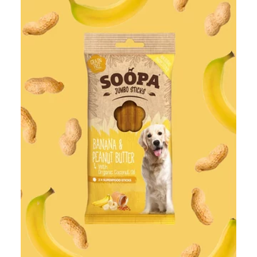 SOOPA Dental Jumbo Sticks - Banán és Mogyoróvaj - 170g
