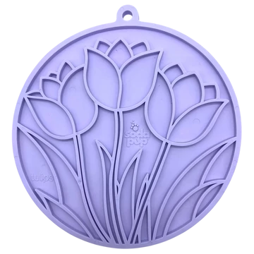 Sodapup Tulip Design Emat Enrichment Lickmat tapadókorongokkal – világoslila