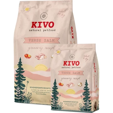 KIVO – Hidegen sajtolt Gabonamentes Száraztáp – Friss Lazac 4kg