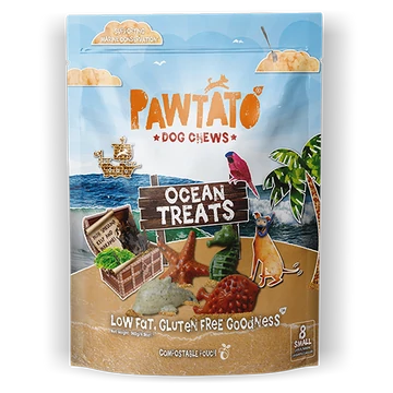 Pawtato Ocean Treats - Édesburgonyás fogtisztító spirulinával és wakaméval 140g