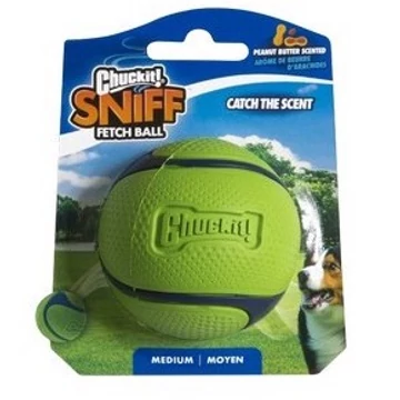 CHUCKIT SNIFF Mogyoróvaj illatú labda M-es