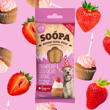 SOOPA Dental Sticks - epres-kókuszkrémes cupcake 100 g