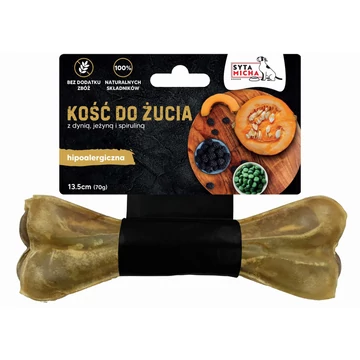 Syta Micha rágócsont hipoallergén lóbőrből, tökkel, spirulinával és szederrel 13,5 cm