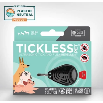 Tickless® Pet Vegyszermentes ultrahangos kullancs- és bolhariasztó medál kutyáknak és macskáknak - fekete