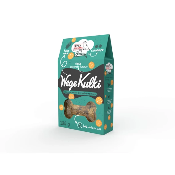 Syta Micha Dog Bakery Cookies Vege Balls banánnal, tökmaggal és mogyoróvajjal 100g