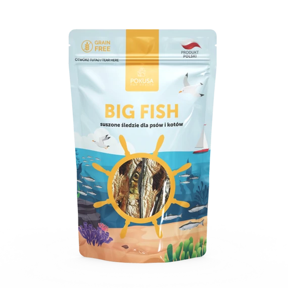 POKUSA BIG FISH szárított hering kutyáknak és macskáknak 60g
