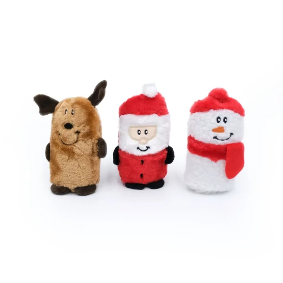 ZippyPaws Holiday Squeakie Buddies - Santa Reindeer Snowman
