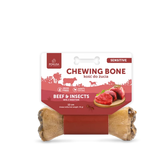 POKUSA Premium Selection rágócsont 12cm - SENSITIVE rovarfehérjével és vörös lóherével