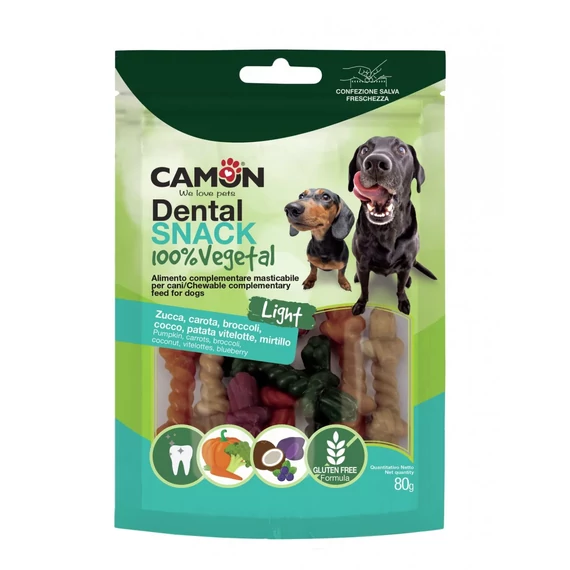 Camon Dental snack rágható kötél alakú snack vegyes ízekben gluténmentes 80g