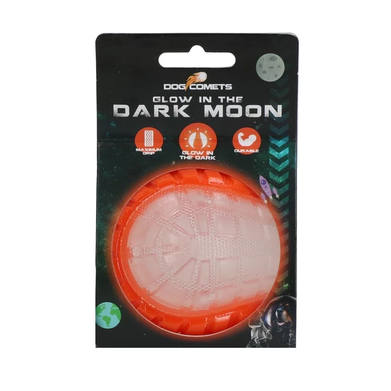 Dog Comets Glow In The Dark Moon Ball M Narancs labda 7,5cm