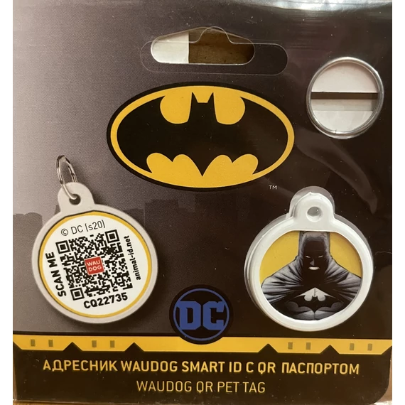 WAUDOG Smart ID QR - biléta (batman/sárga minta, QR kód)  (Ø25mm)