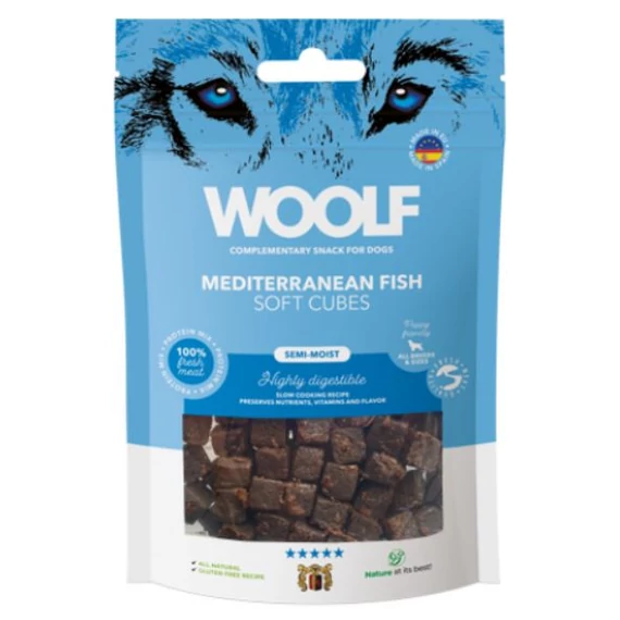 Woolf Főtt Mediterrán Halkocka 100g Monoprotein