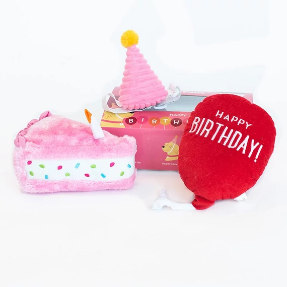 ZippyPaws Pup Birthday Box - pink