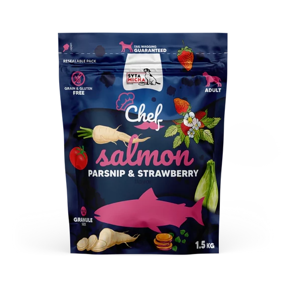 Syta Micha Száraztáp lazac, paszternák és eper ízesítéssel 1,5 kg