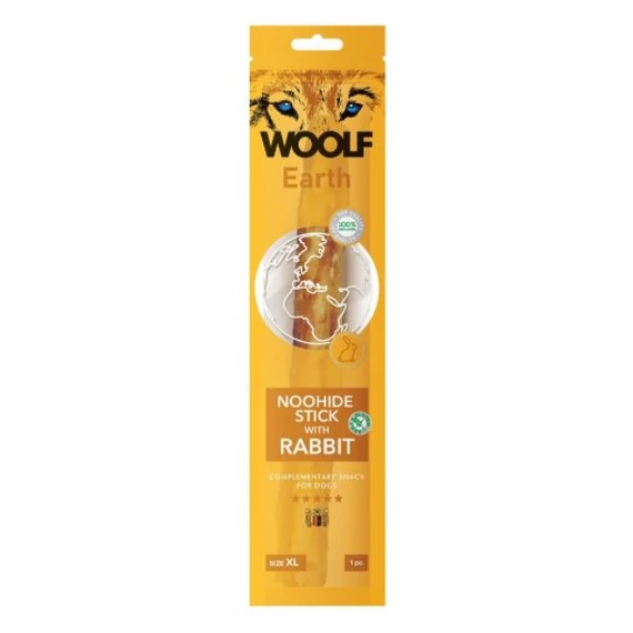 Woolf Earth XL RABBIT Noohide 85g Kollagénes Rúd Nyúlhús Jutalomfalat