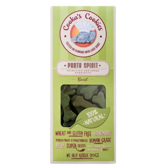 Cooka's Porto Spirit Spirulina és Alma vegán jutalomfalat 100g