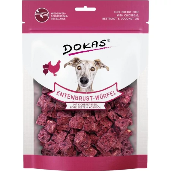 Dokas Fagyasztva szárított kacsamell kockák csicseriborsóval, céklával és kókuszolajjal 150g