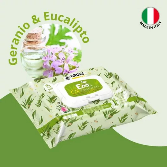ECO BAMBOO WIPES MAXI GERANIUM (100% bambusz öko maxi nedves törlőkendő gerániumos 20x30cm) 15DB