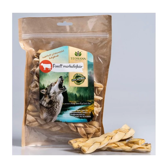 Teomann szárított fonott marhafejbőr 15cm (5 db)	