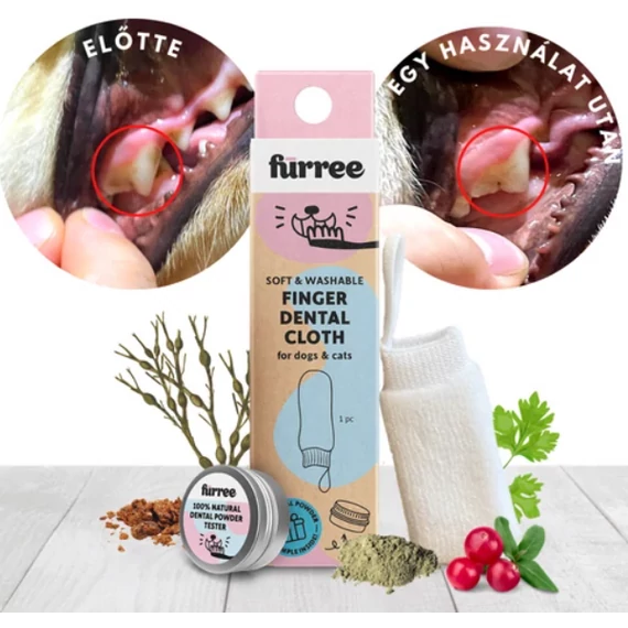 Fürree Mosható és ujjra húzható fogtisztító + ajándék fogmosó por