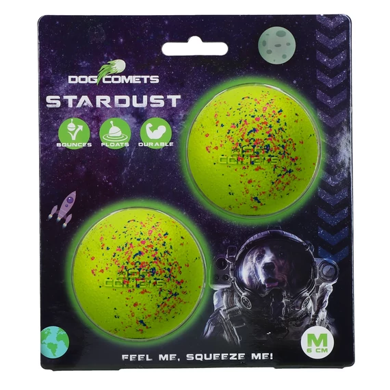 Dog Comets Stardust Green M labda 6cm (2 db-os Pack)