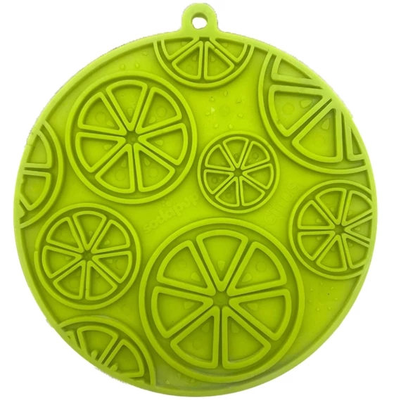 Sodapup Citrus Design Emat Enrichment Lickmat tapadókorongokkal – zöld