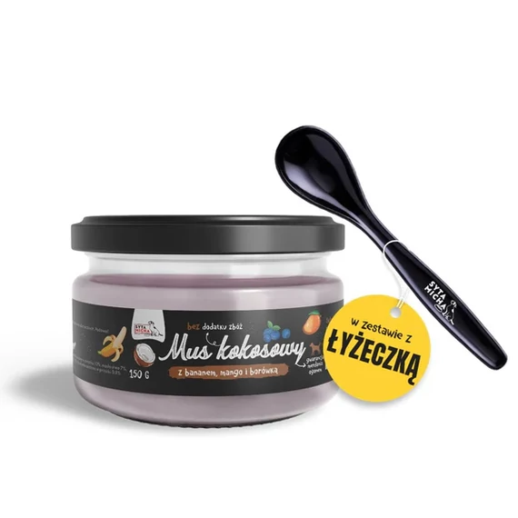 Syta Micha kókuszmousse kutyáknak 150g, banánnal, mangóval és áfonyával