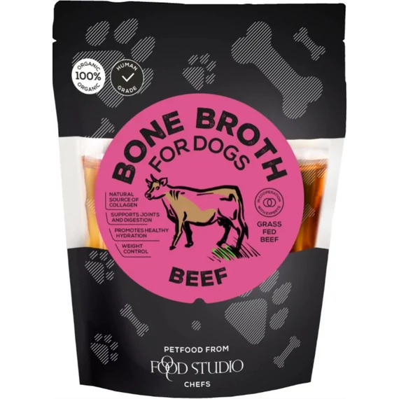 Food Studio fűvel táplált marha csontleves kutyáknak 230ml