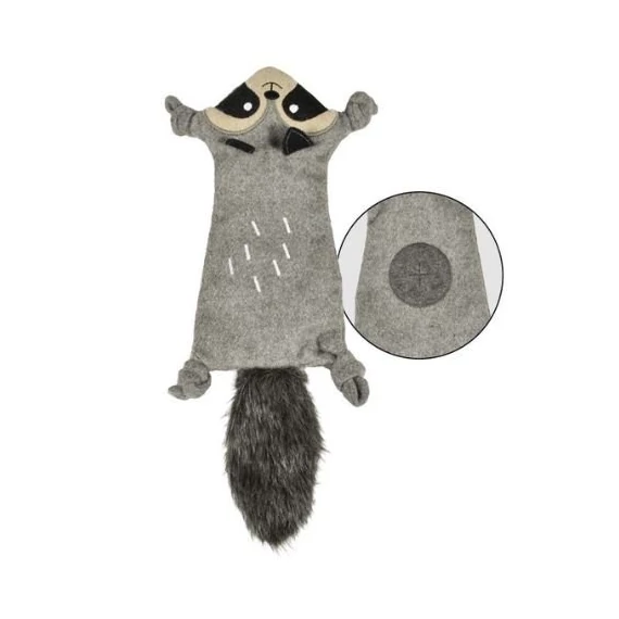 DOG PLUSH TOY RACCOON (sípoló, jutalomfalat rejtős mosómedve plüss) 40CM