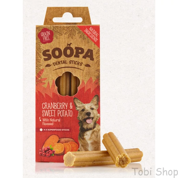 SOOPA Dental Sticks - vörös áfonya és édesburgonya 100 g