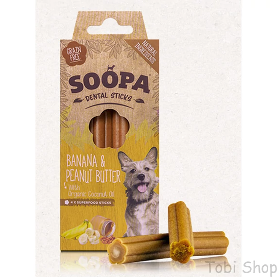 SOOPA Dental Sticks - banán és mogyoróvaj 100 g