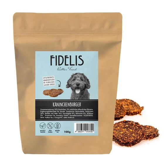 FIDELIS Nyúlhús burger 100g