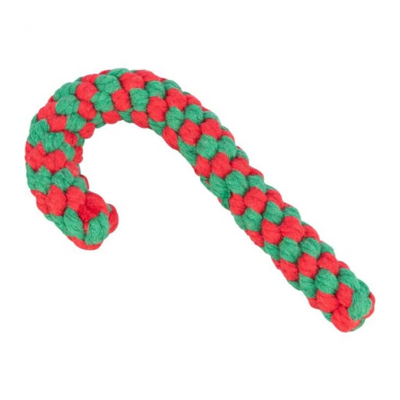 Trixie Xmas Candy Cane nyalóka formájú kötéljáték 19cm 