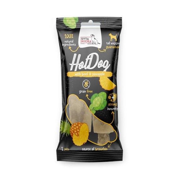 Syta Micha "Hotdog" rágóka kutyáknak - Marhahússal, ananásszal 2db