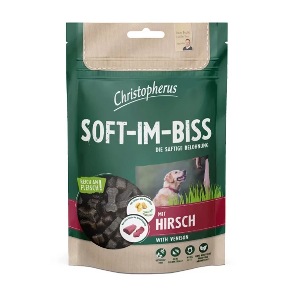 Christopherus Dog Jutalomfalat Grain Free Soft-Im-Biss Szarvas 125g