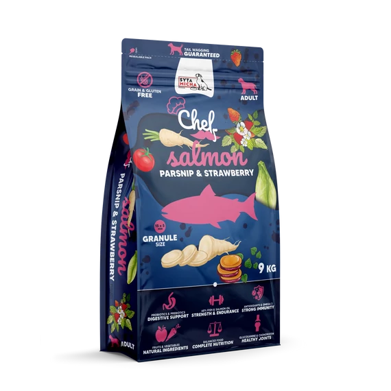 Syta Micha Száraztáp lazac, paszternák és eper ízesítéssel 9 kg